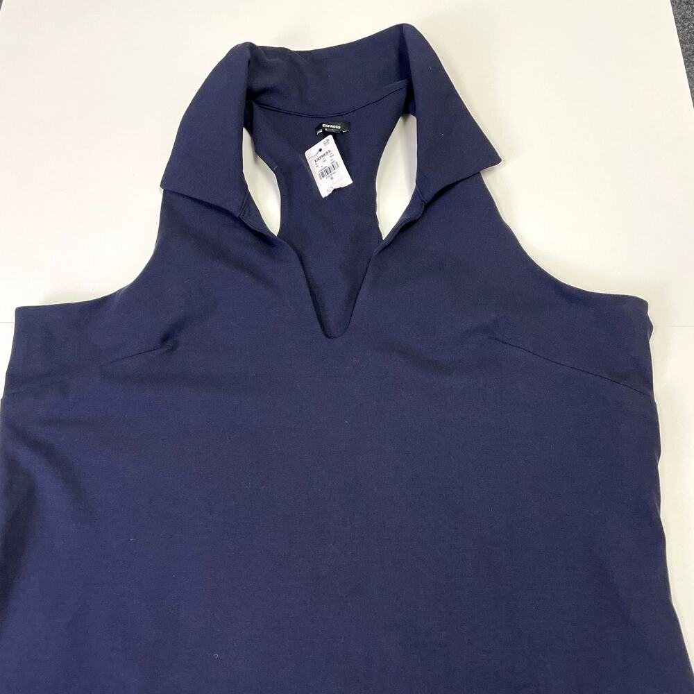 NWT Express Collared Sleeveless Mini Polo Dress XL Stretchy Tennis prep - Picture 10 of 15
